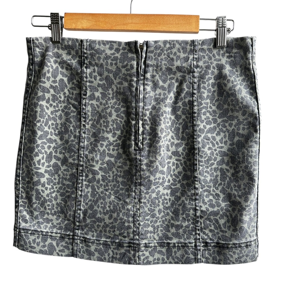 Jolt Denim Mini Skirt Leopard Print A Line  Casual Party Juniors 11/30W‎ NWOT
